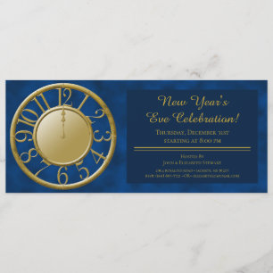 New Years Clock Countdown Invitation