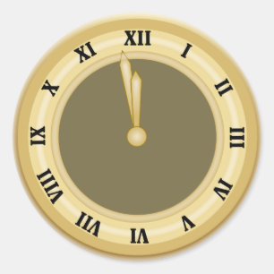 New Years Clock Holiday Sticker