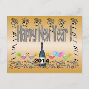 New Year's Cocktails Postcard