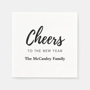 New Years Custom Family Name Text  Napkin