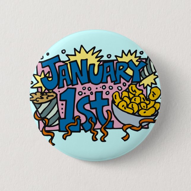 New Years Day 2 Inch Round Button (Front)