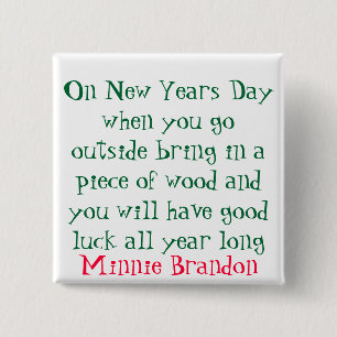 New Years Day 2 Inch Square Button