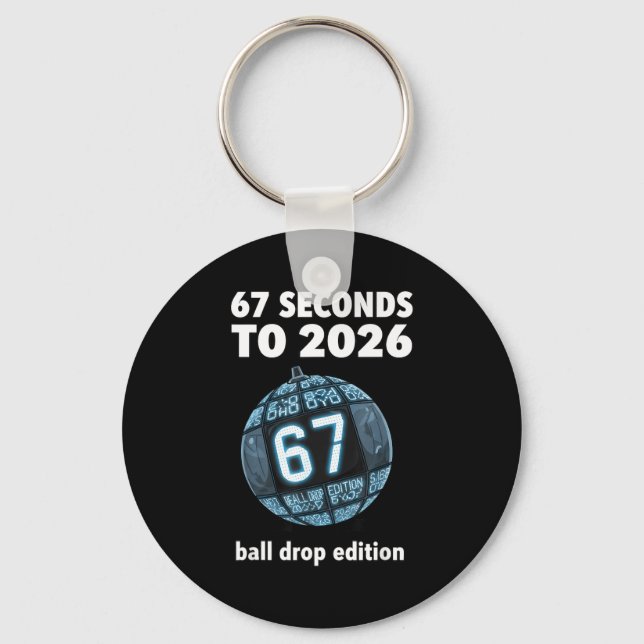 New Year's Day Ball Drop Countdown Funny Brainrot  Keychain (Front)