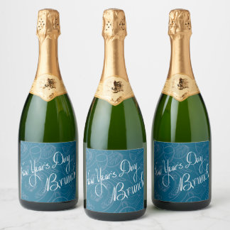 New Year's Day Handwritten Bottle Labels