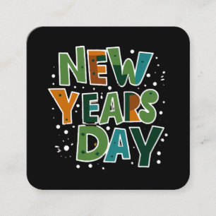 New Year's Day Square Business Card