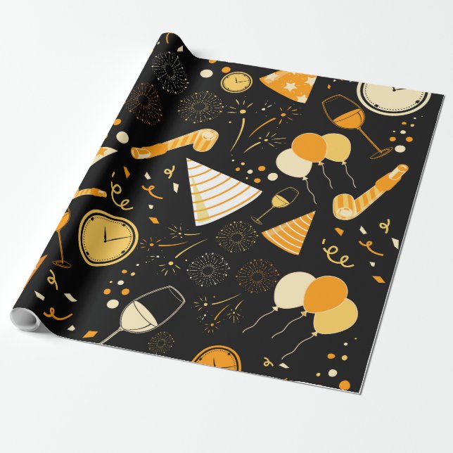 New Year's Day Wrapping Paper (Unrolled)