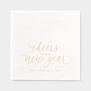 New Years Elegant Festive 2026 Gold Foil Napkins