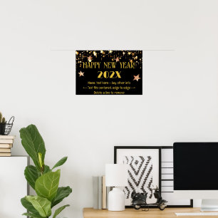 New Year's Eve 18 x 12 Black & Gold Poster