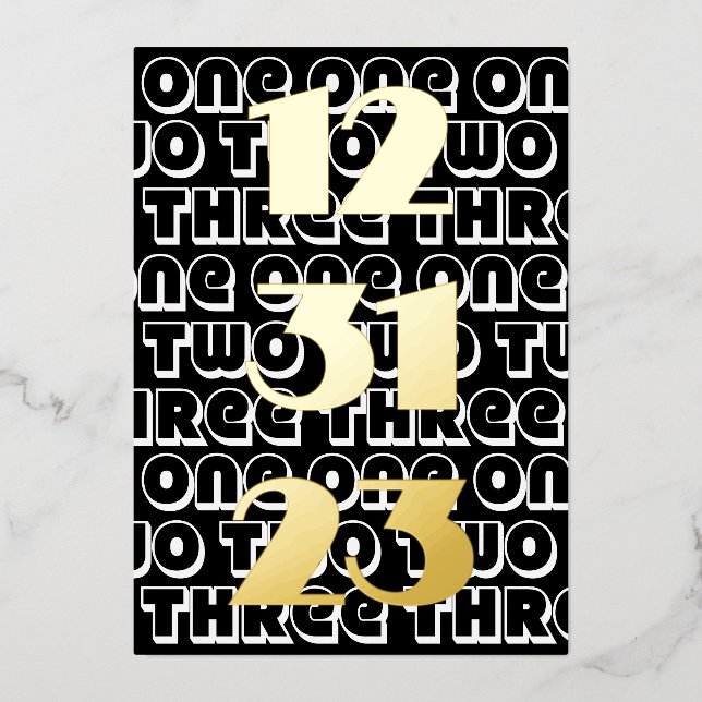 New Year's Eve 2023 One Two Three 123123 Black (Front)