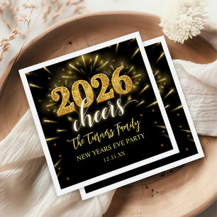 New Year's Eve 2026 Party Gold & Black Napkin