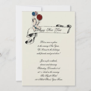 New Years Eve Baby New Year Banner Invitation