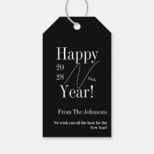New Year's Eve Black and White Gift Tags