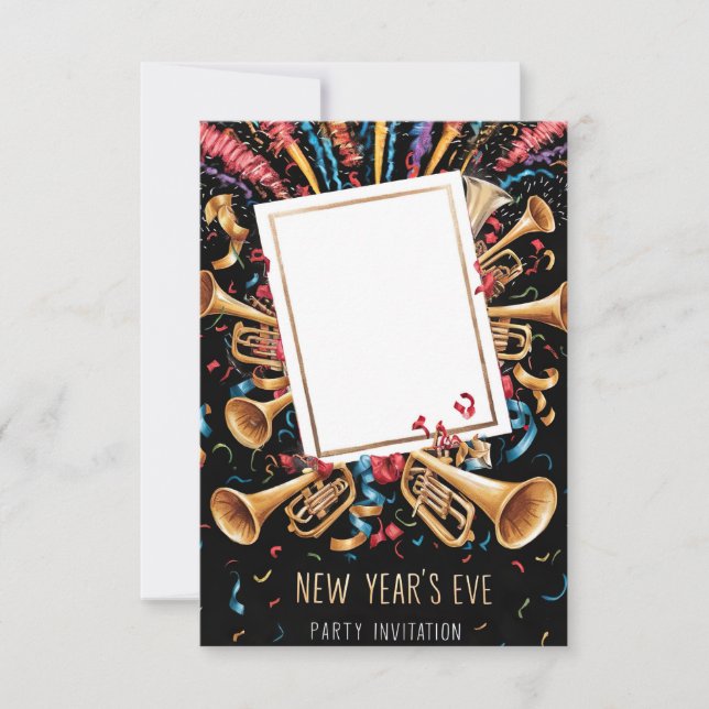 New Year's Eve Blank Invitation Card (Front)