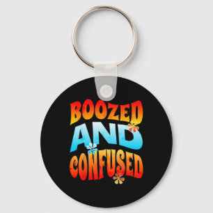 New Years Eve Boozed And Confused Retro 2025 Adult Keychain