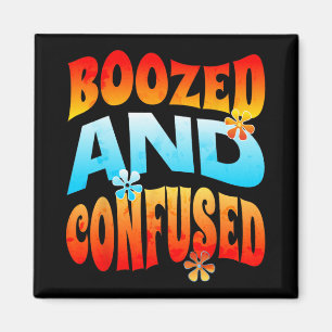 New Years Eve Boozed And Confused Retro 2025 Adult Magnet