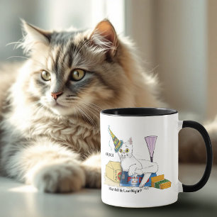 New Years Eve Cat Funny Mug