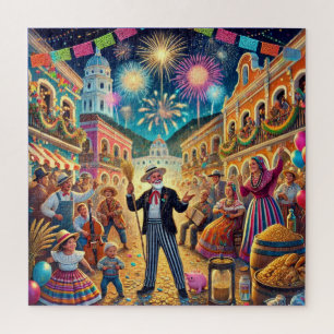 New Year's Eve Celebration El Año Viejo Jigsaw Puzzle