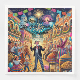 New Year's Eve Celebration El Año Viejo Napkin