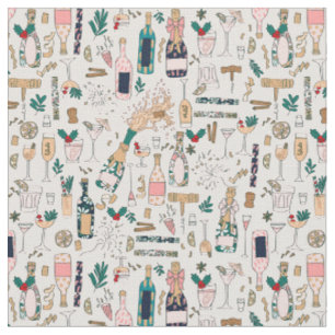 new years eve champagne christmas cocktail wine fabric