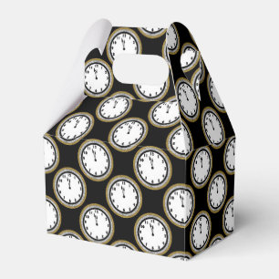 New Years Eve clock pattern party favour box