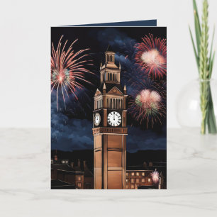 New Year's Eve Clock Tower Card