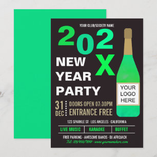New Years Eve Club/Society Bash add Logo invite