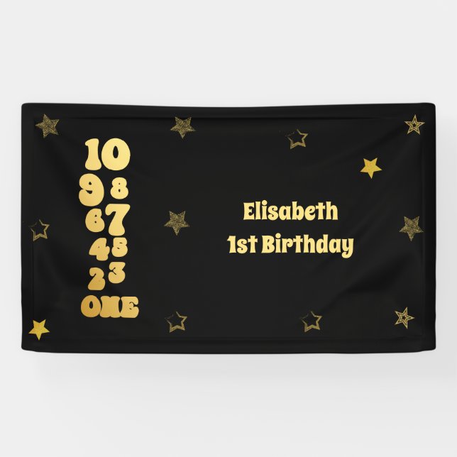 New Years Eve Countdown First Birthday  Banner (Horizontal)