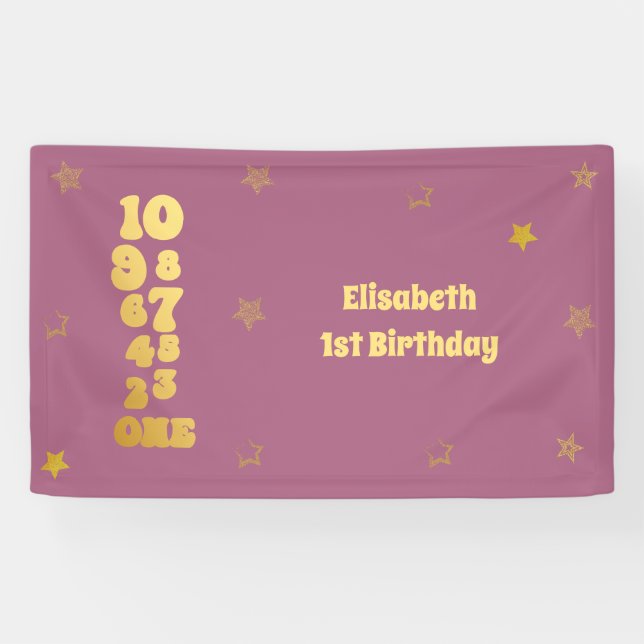 New Years Eve Countdown First Birthday  Banner (Horizontal)