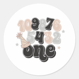 New Years Eve Countdown First Birthday Classic Round Sticker