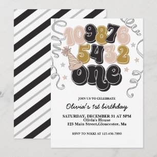New Years Eve Countdown First Birthday Invitation