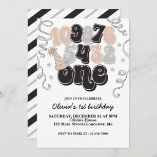 New Years Eve Countdown First Birthday Invitation