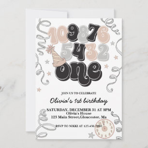 New Years Eve Countdown First Birthday Invitation
