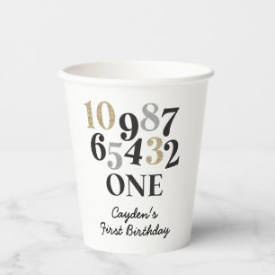 New Years Eve Countdown First Birthday Paper Cups