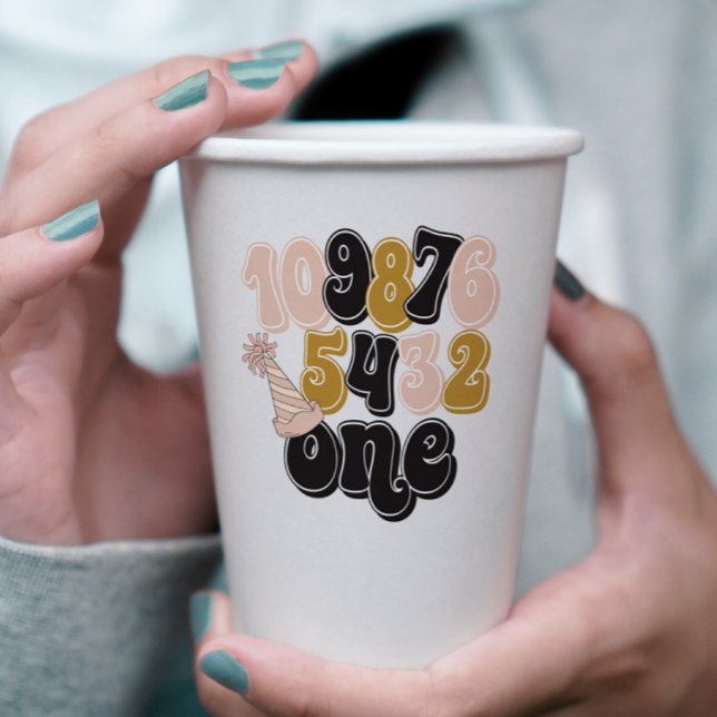 New Years Eve Countdown First Birthday Paper Cups (Creator Uploaded)