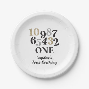 New Years Eve Countdown First Birthday Paper Plate