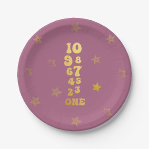 New Years Eve Countdown First Birthday Paper Plate