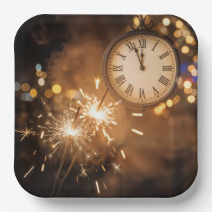 New Years Eve Countdown With Sparklers Paper Plate