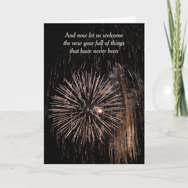New Year's Eve Fireworks In Black Sky Card (Front)
