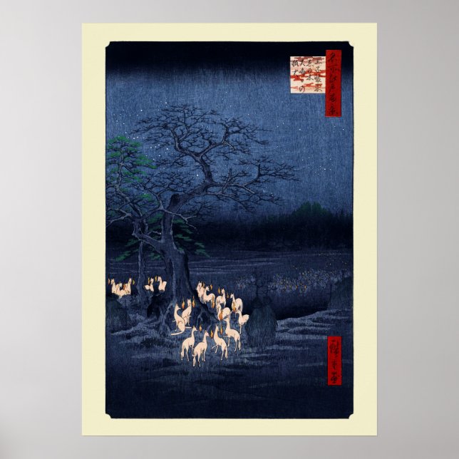 New Year's Eve Foxfires at the Changing Tree, Ōji Poster (Front)