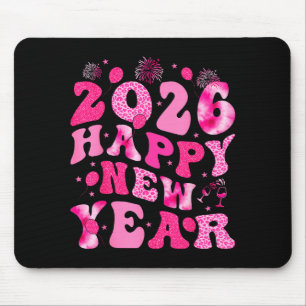 New Year's Eve Hello 2026 Groovy Family Matching C Mouse Pad