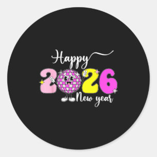 New Year's Eve Hello 2026 Happy New Year 2026 Disc Classic Round Sticker