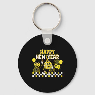 New Year's Eve Hello 2026 Happy New Year 2026 Disc Keychain