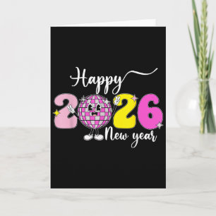 New Years Eve Hello 2026 Happy New Year 2026 Disco Card