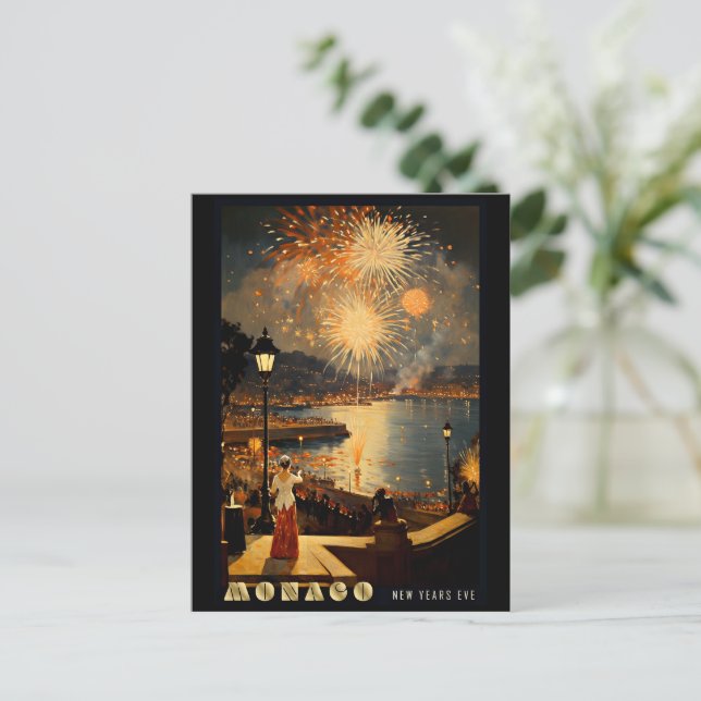 New Year's Eve in Monaco Postcard (Standing Front)
