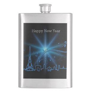 New Year's eve in Paris Hip Flask