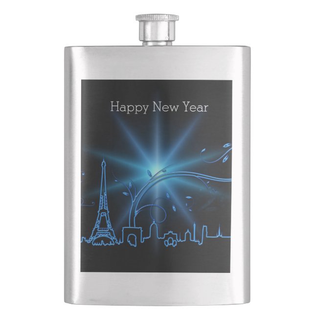 New Year's eve in Paris Hip Flask (Front)