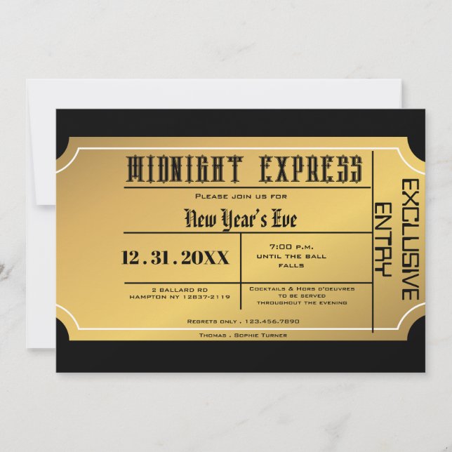 New Years Eve  Invitation (Front)
