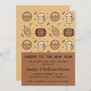 New year's eve invitation  Beer Drinks Rustic
