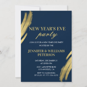 New year's eve invitation Navy