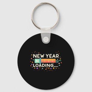 New Years Eve Loading Winter Holiday Greeting Fest Keychain